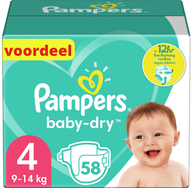 Contractie Afdeling Roest Pampers Baby Dry Maat 4 - 58 Luiers Voordeelpak